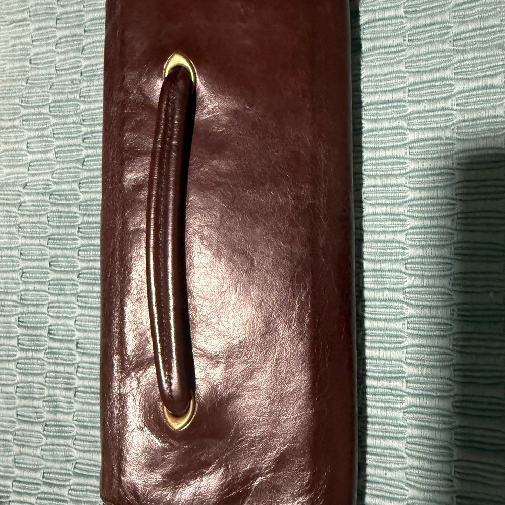 HOBO International Brown Leather Snap Clutch Wallet Purse - Picture 3 of 8